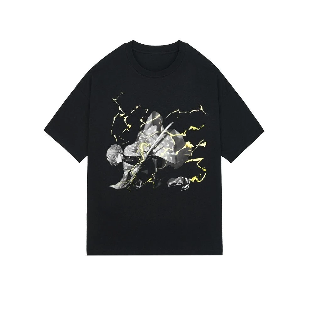 

Bandai Genuine Anime Ghost Destroyer Blade Joint Charcoal Jiro Printed Short Sleeve Men's and Women's Crew Neck Loose T-Shirt