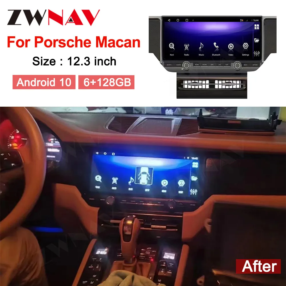 Car Radio 12.3 Inch Android 11 For Porsche Macan 2011 2012-2018 Multimedia Player GPS Navigation DSP Stereo Carplay Head Unit