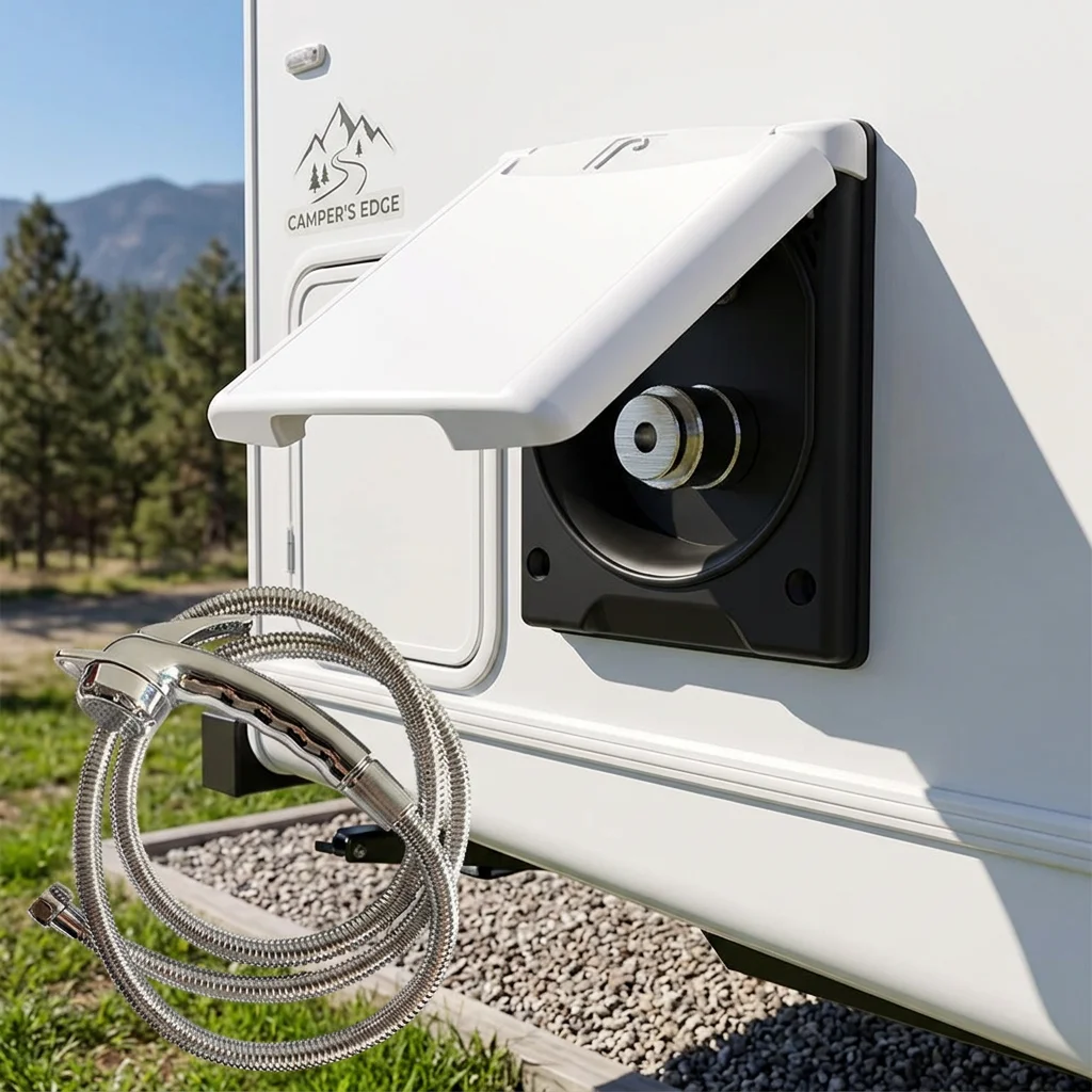 

Camper Motorhome Exterior Shower Set Kit with Cover Marine Boat Shower Socket for Caravans RV Accessories
