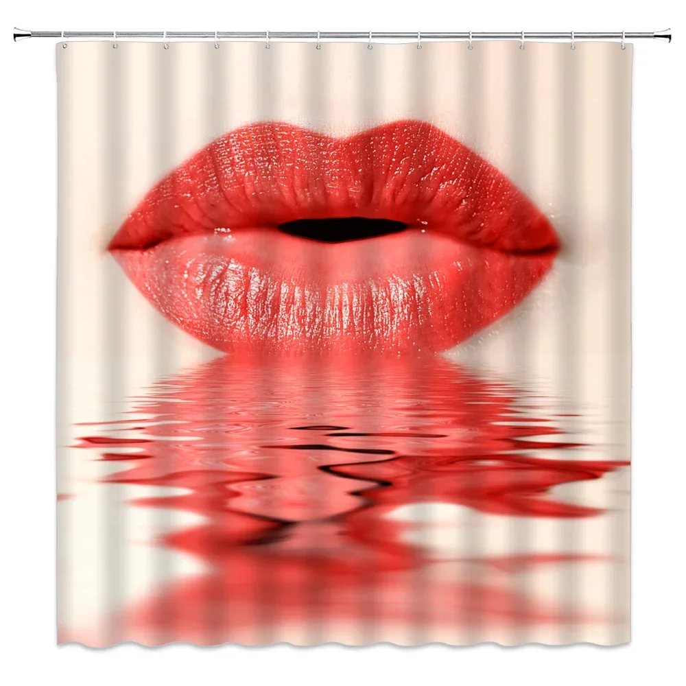 3D Printed Red Rose Flower Shower Curtain High Quality Romantic Girl Bath Curtain Bathroom Waterproof Fabric Polyester Curtain