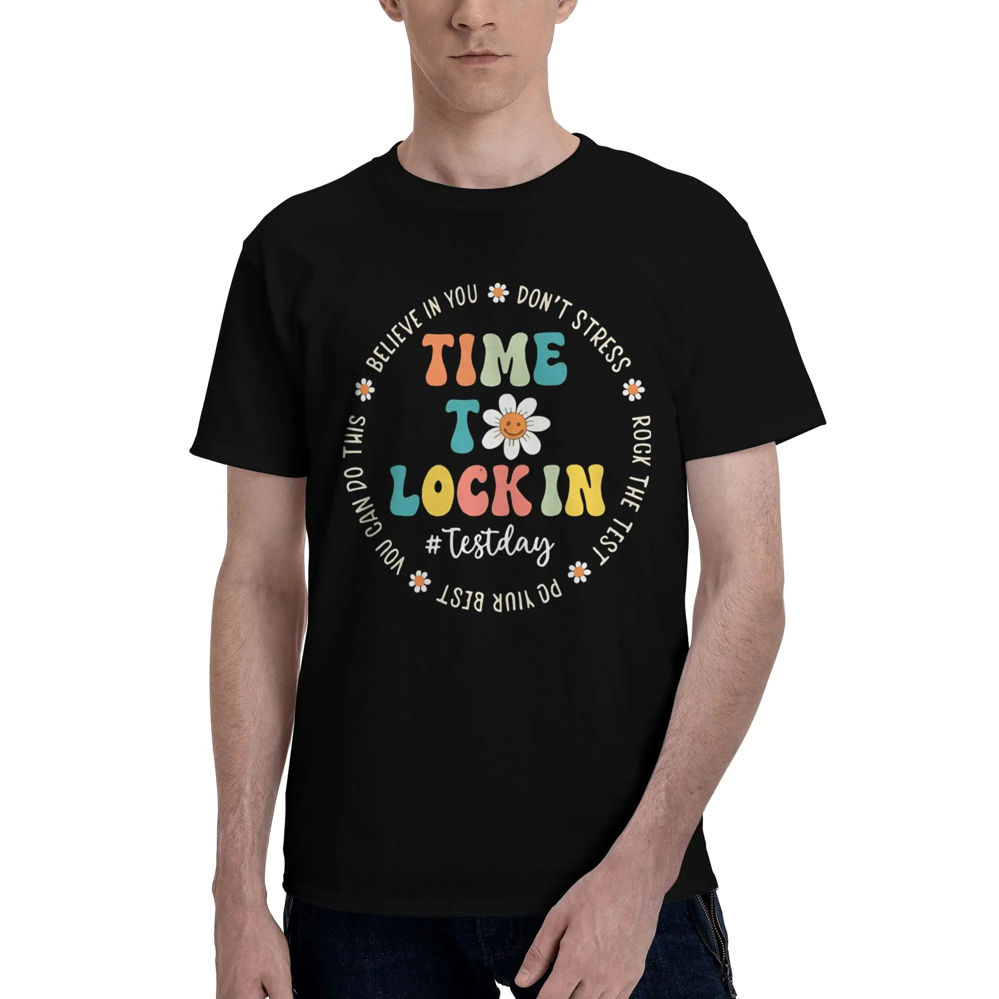 Time To Lock In 1 Novelty 100% Cotton T-Shirt  Tops Tees For Men