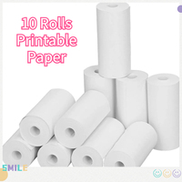 Rolls Mini Printer Paper 10 Rolls Printable Paper  Thermal Label 57 X 25mm White Printable Heat Sensitive Thermal Paper Rolls
