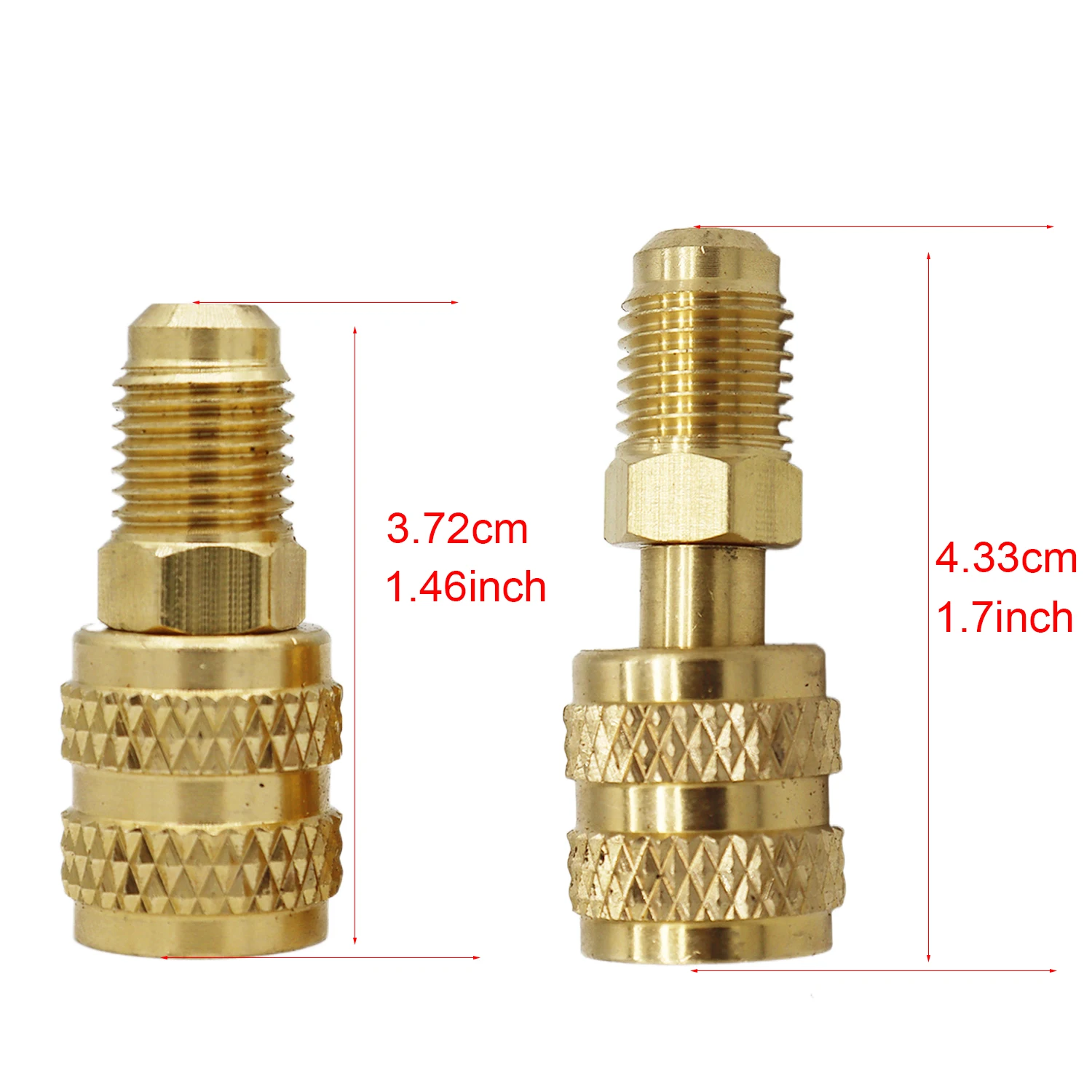 2PCS Vacuum Pump Brass Adapter R410a Adapter 5/16 SAE F Quick Couplers To 1/4 SAE For Air Conditioning Adapter Quick Coupling