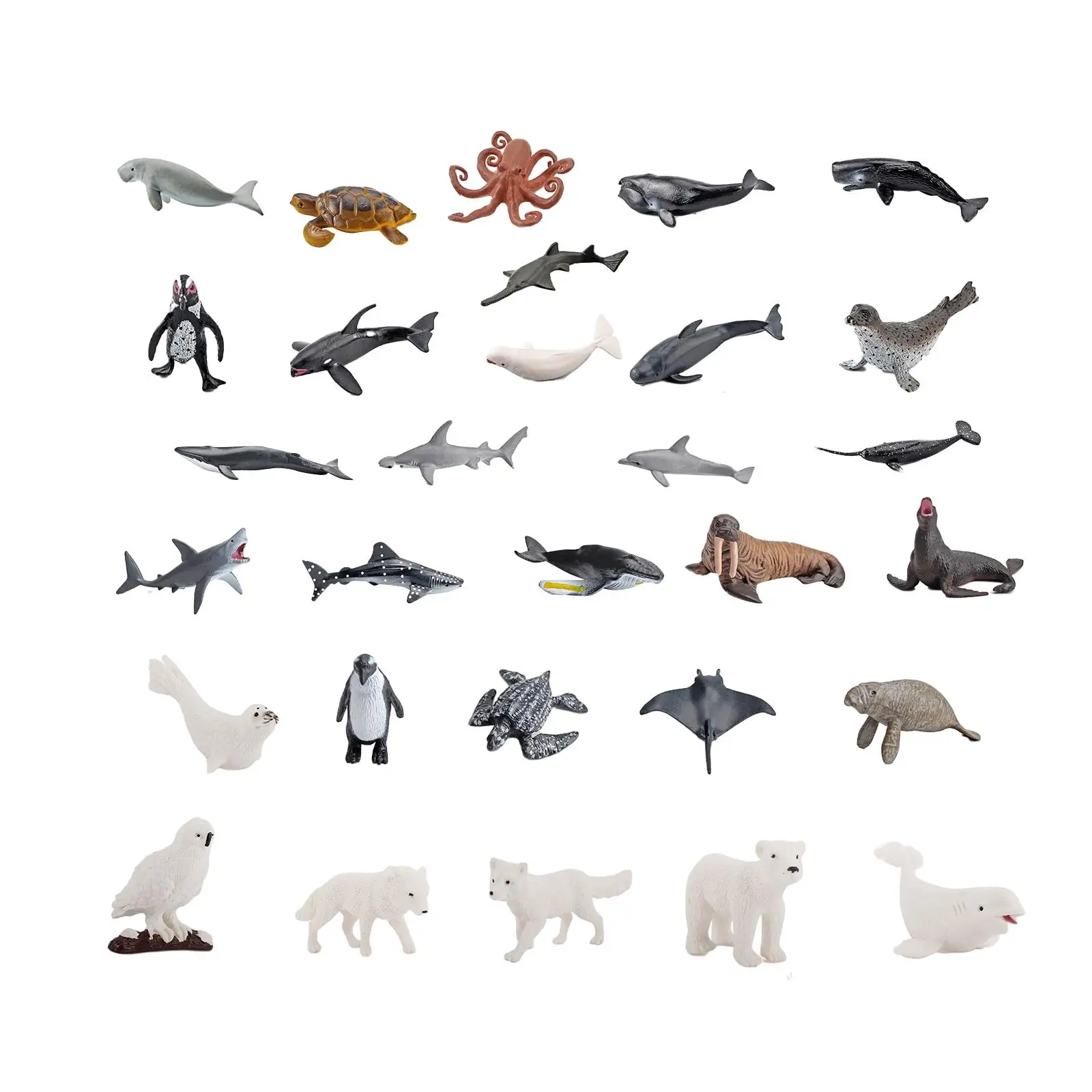 30 Pieces Sea Animals Sea Creatures Gift for Shelf Decor Kids Gift