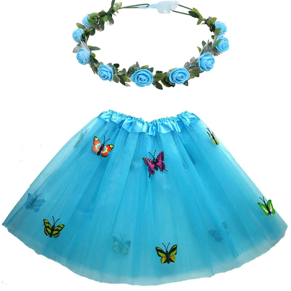 Falda de princesa para niña, tutú de tul, corona de flores, diadema, fiesta de boda, baile, regalo de cumpleaños, disfraz, Cosplay, Halloween y Navidad