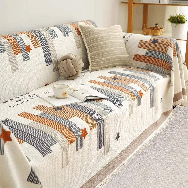 Huafu Ge single and double three person sofa cover, universal bed and desktop cover blanket, home decoration blanket