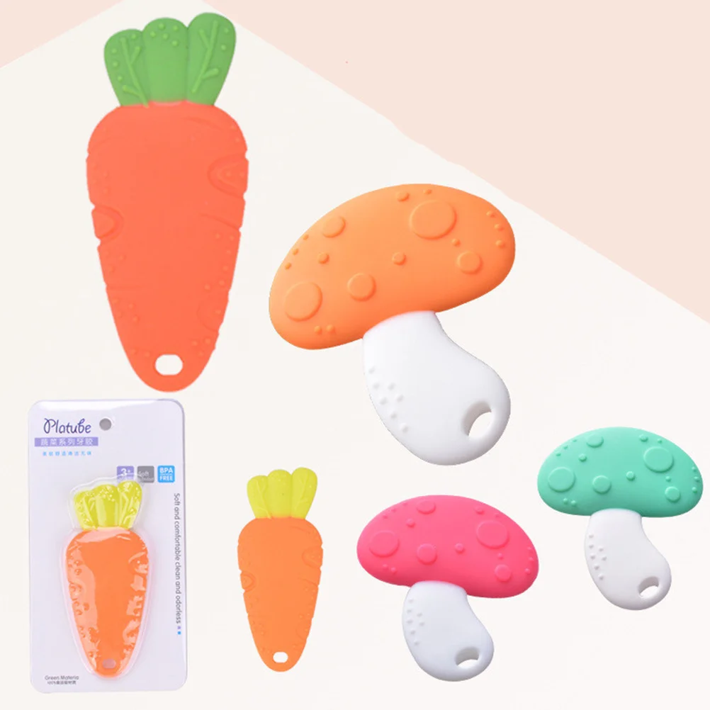 3 قطعة عضاضة سيليكون للأطفال تصميم نباتي مضغ عض تدليك أسنان الرضع مهديء يعزز صحة اللثة التنمية المبكرة #3