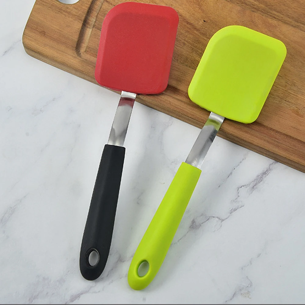 1PC Stainless Steel Handle Silicone Small Frying Shovel High-temperature Resistant Mini Cooking Shovel non Stick Pot Shovel