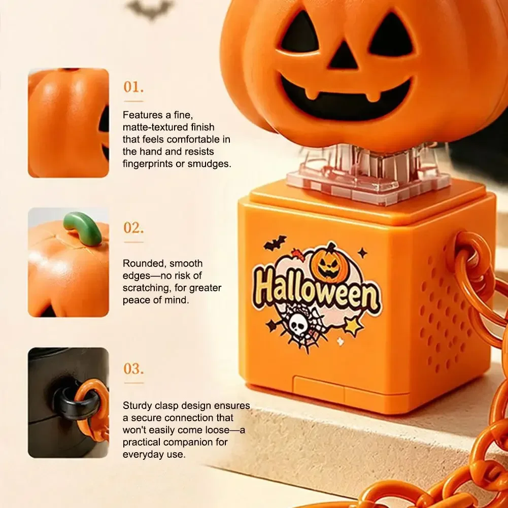 Halloween Pumpkin Glowing Keychain Keyboard Stress Relief Fidget Button Keycap Fidget Clicker Keyboard Keychain Pendant Toys