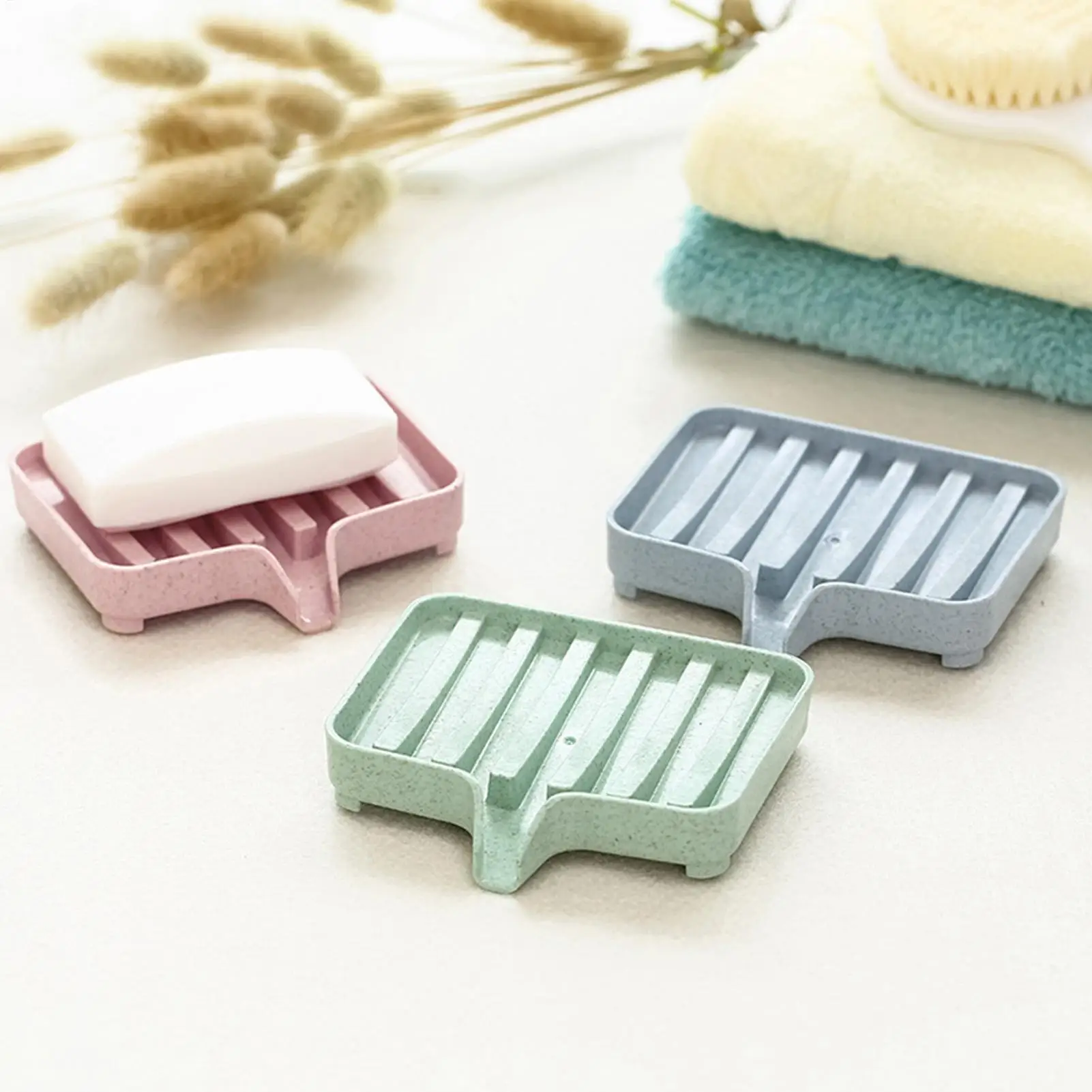 Bathroom Soap Dish with Drain Hole Multipurpose Shower Soap Tray Space-saving Soap Storage Box Waterproof Durable Holder view 5