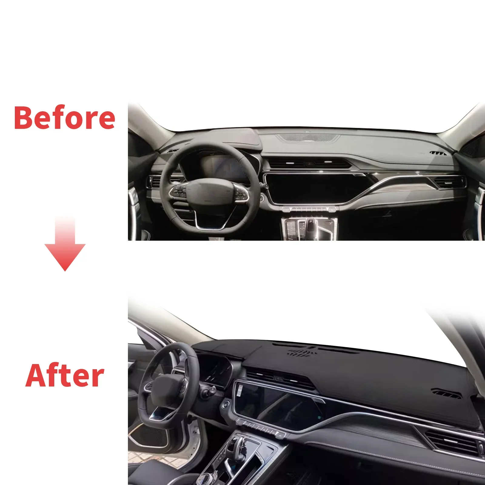 For Geely Atlas Pro Azkarra 2020-2024 Car Dashmat DashMat Sunshade Dashboard Cover Pad Protective Carpet Leather Accessories
