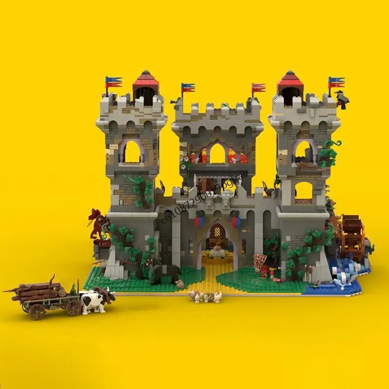 

Новый конструктор 7408 деталей: Европейская средневековая улица, ностальгический замок. Модель для сборки своими руками. Креативные идеи. Детские игрушки. Подарки на день рождения. Блоки.