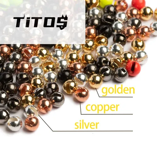 Gran oferta de cuentas ranuradas de tungsteno, 50 Uds., 1,5-5,5mm, pesca con mosca, trucha, perca, panfish, gancho, Material de atado de moscas DIY