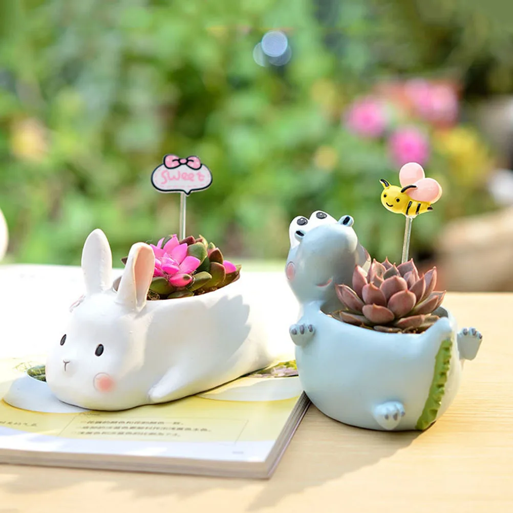 

1Pcs Cute Cartoon Animal Flowerpot Creative Resin Succulent Planter with Bottom Drainage Home Garden Decoration