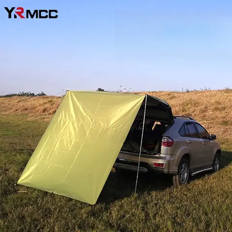 차량용 방수 타포린 야외 자동차 사이드 텐트 타포린 차양 루프 텐트 경량 어닝 (밴, MPV 차량 캠핑 액세서리)
