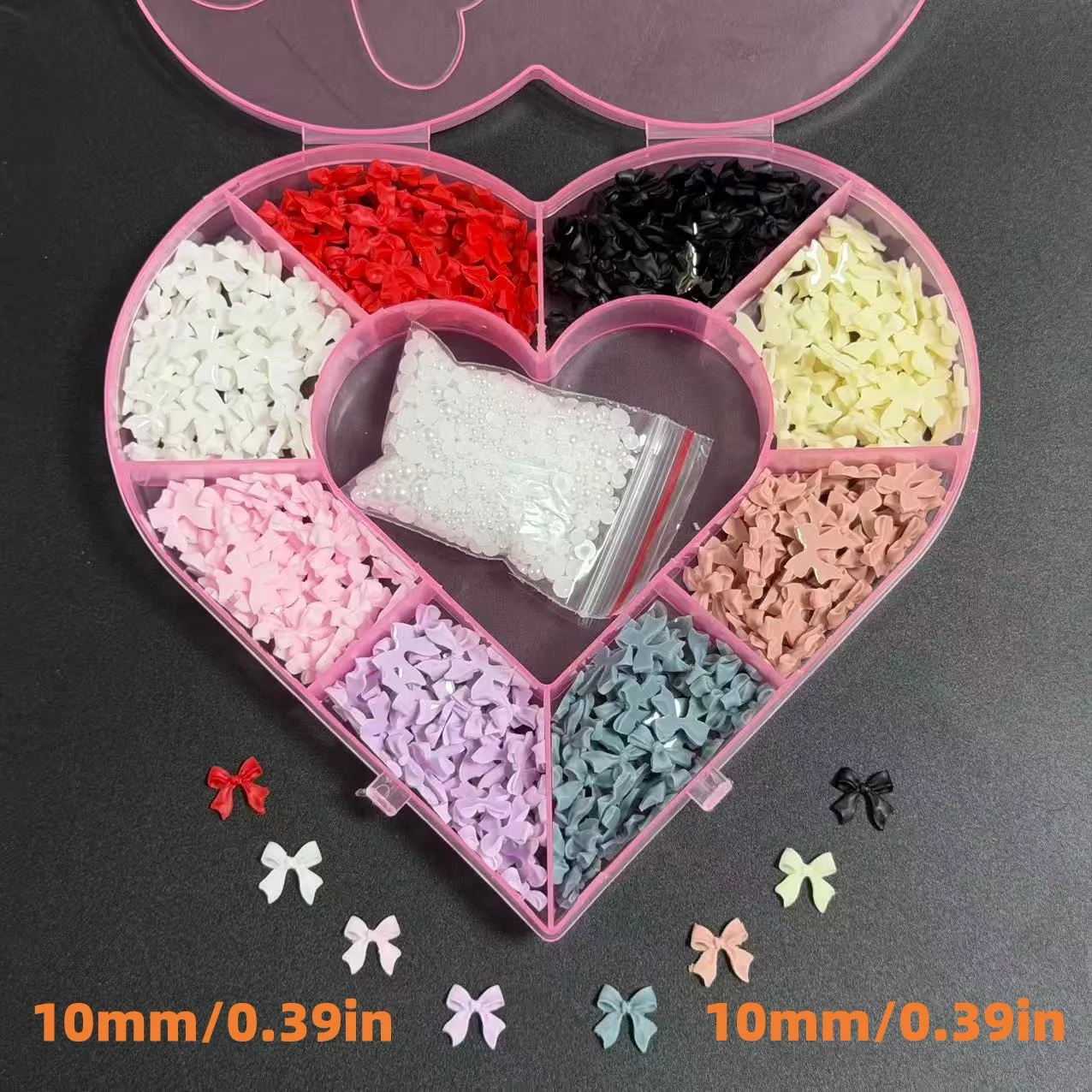 1 Box Frosted Ribbon Bow Series Y2K AB Color Ribbon Bow Series Different Styles Resin Cute Nail Art Decoration