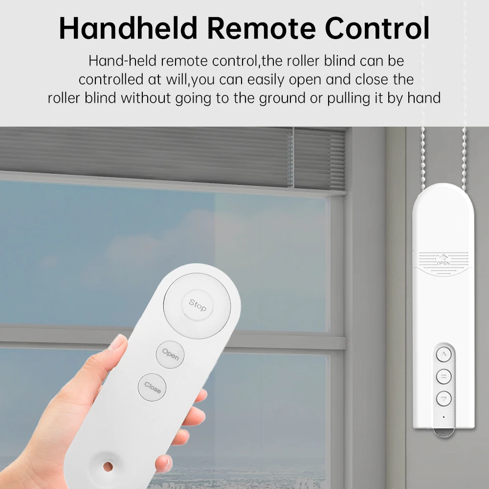 Wifi Tuya Smart Motorized Chain Electric Curtain Motor DIY Roller Blinds Shade Shutter Drive RF Remote APP voice remote control