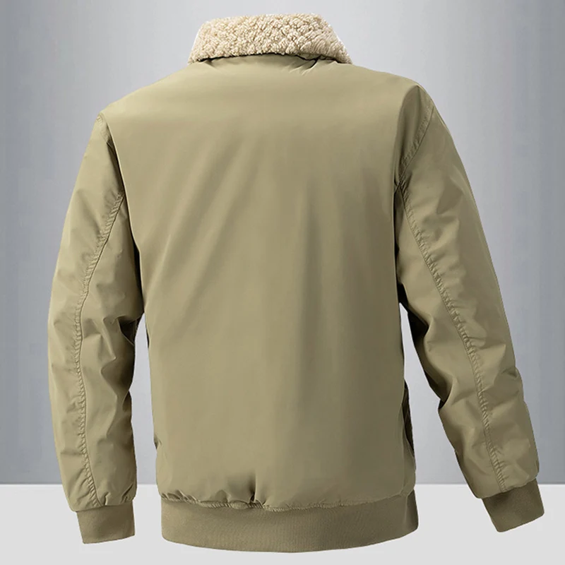 Invierno nueva moda de ocio Stand Collar engrosamiento abrigos de hombre 2024 mantener caliente a prueba de viento simplicidad sólido grande bolsillo Parkas hombre