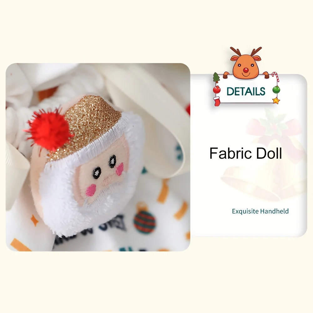 قطعة واحدة من أكياس هدايا عيد الميلاد مع إغلاق برباط - أكياس هدايا لحفلات الأعياد قابلة لإعادة الاستخدام مع سانتا ورجل الثلج ومنزل خبز الزنجبيل