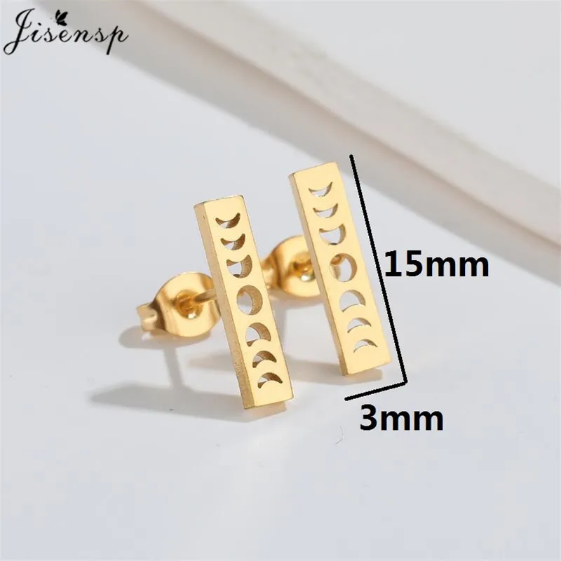 New Stainless Steel U Shaped Stud Earrings for Women Fashion Jewelry Honeycomb Heart Lock Key Wings Ear Studs Pendientes Gift