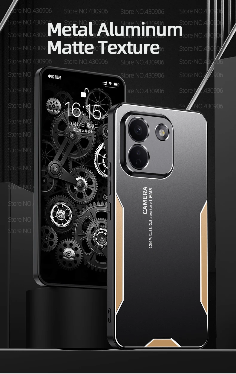 Für Redmi Note 17 Pro Max Hülle aus Metall und Aluminium mit Objektivschutz, Frostschutz und Anti-Fingerabdruck-Funktion, Metall+TPU-Abdeckung – Detail 1