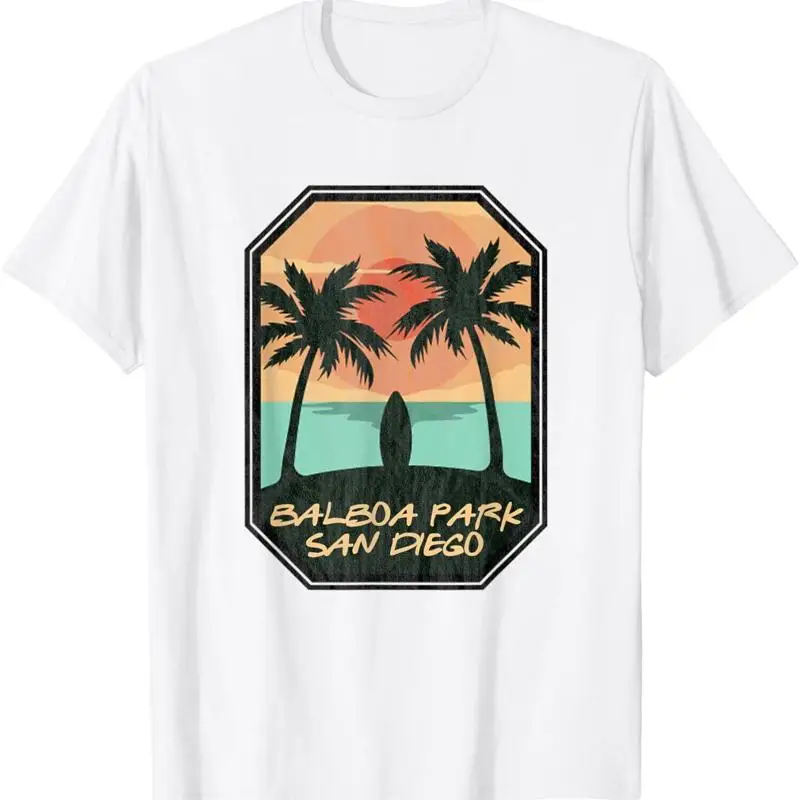 

Balboa Park California Retro Surf Print T Shirt