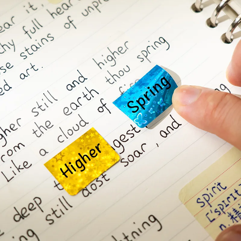 ملصق مؤشر أوراق الشجر السائبة اللامعة، ملصق مؤشر عالي المظهر، ملصق مريح لتصنيف الطلاب، ملصق مؤشر ملاحظة #3