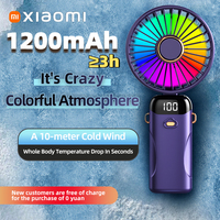 Xiaomi Handheld Folding Fan With LED Colorful Smart Digital Display 6Level Cold Air Ultra-Long Battery Life Neck Hanging Fan New