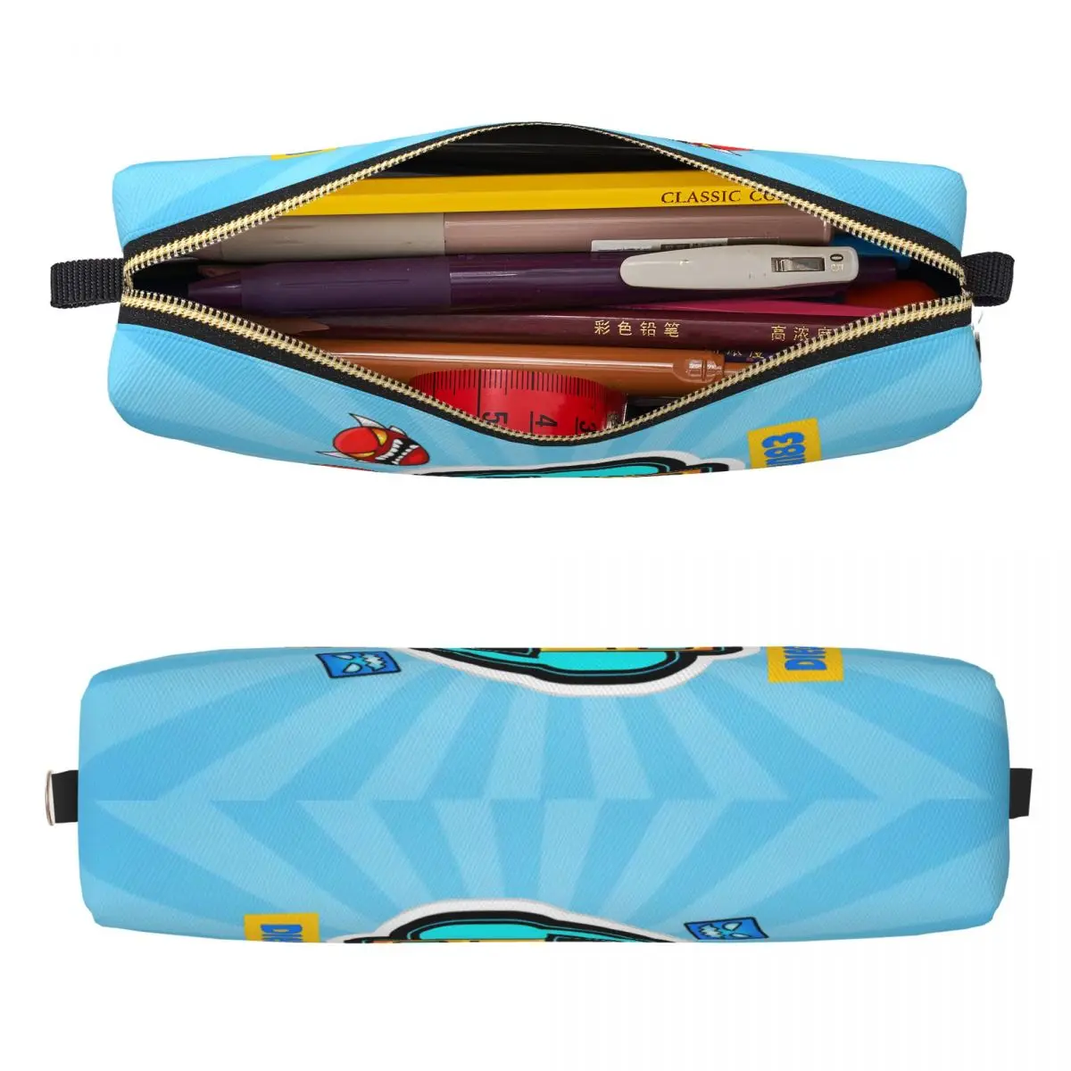 New Geometry Dash Pencil Cases Gaming Pencilcases Pen Holder for Girls Boys Large Storage Bags School Supplies Gifts Stationery