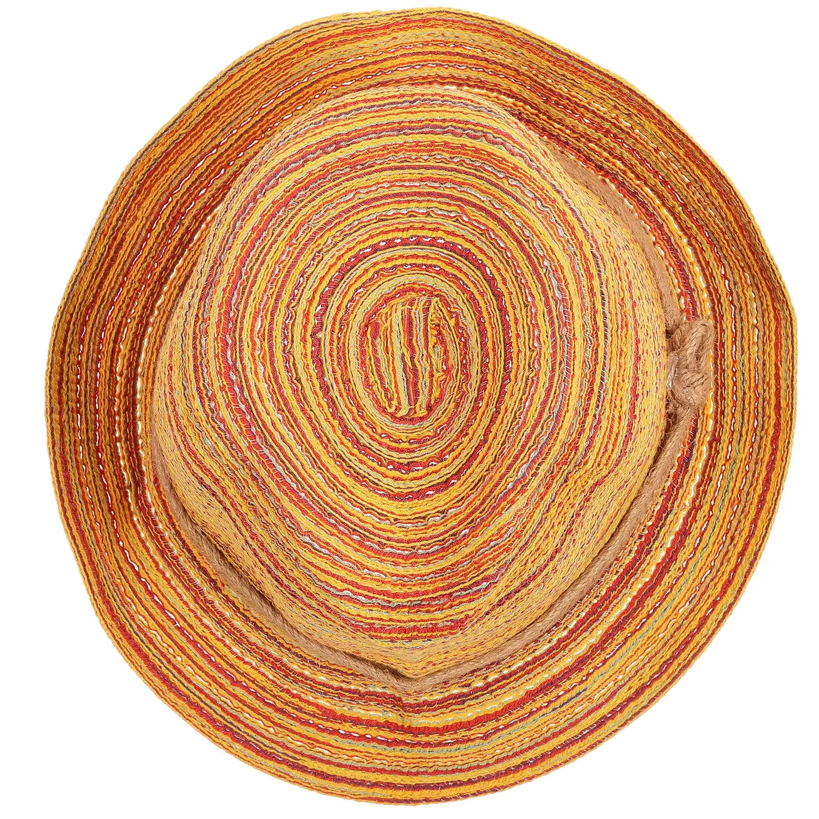 

Women Colorful Striped Foldable Raffia Straw Hat Summer Beach Sun Protection Bohemian Style Lightweight Travel Essential