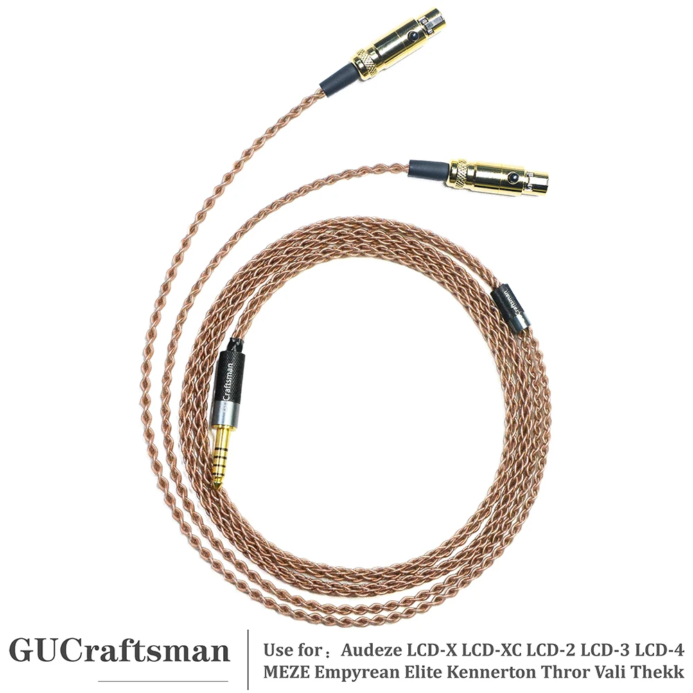 GUCraftsman 6N Single Crystal Copper Headphone Replacement Cables for Audeze LCD-X LCD-XC LCD-2 LCD-3 LCD-4