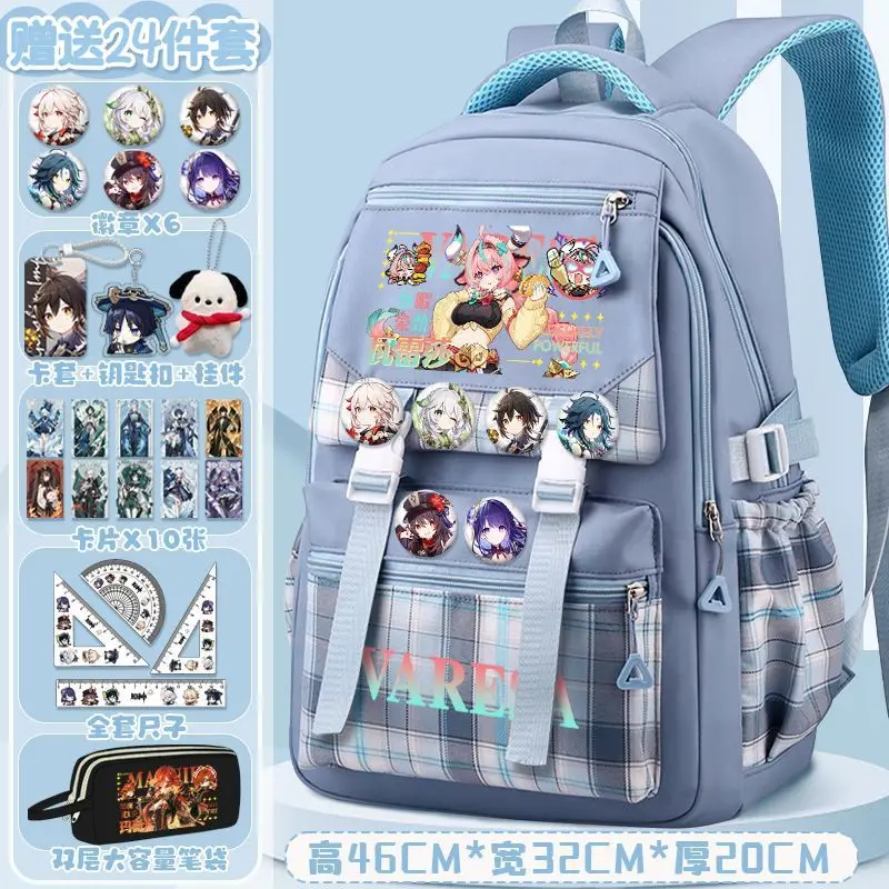 لعبة GS Impact Anime Cos Varesa Xilonen Sethos Chasca Yumetiuki Mizuki إلخ. حقيبة ظهر محمولة للجنسين 2025