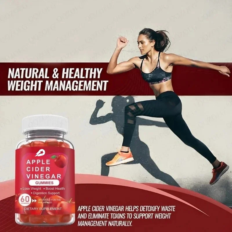 

60 Gummies Apple Cider Vinegar Gummies Support Healthy Digestion Natural Metabolic Energy Cleansing