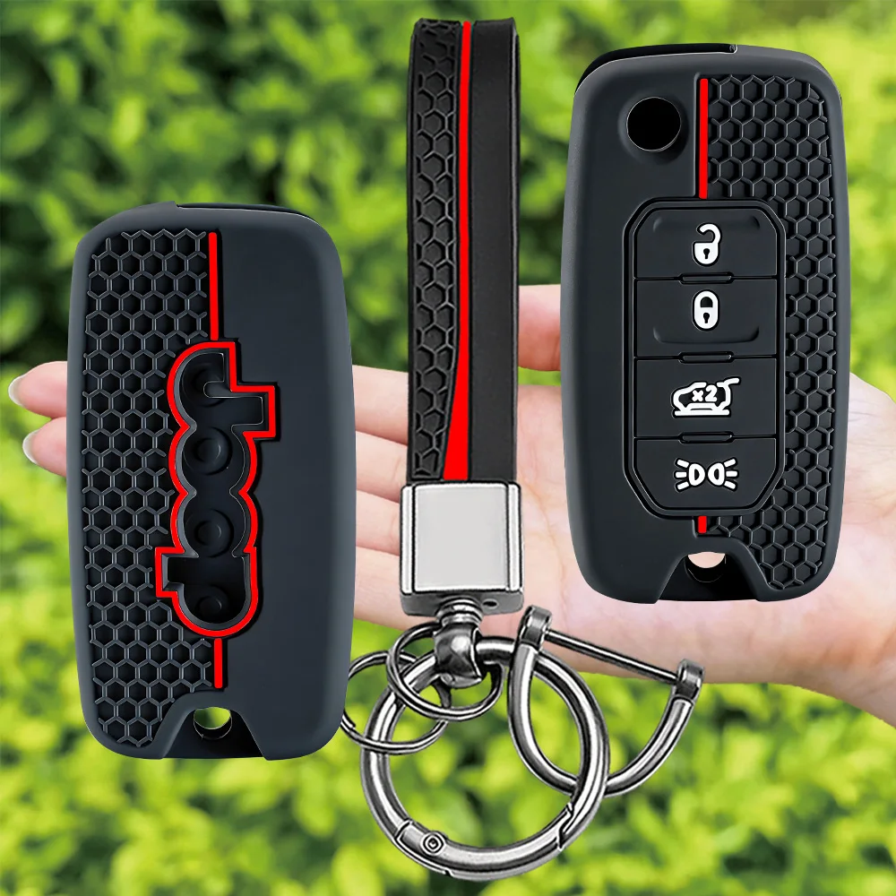 for Jeep Cherokee Compass S Renegade Grand Commander Dodge Journey Challenger Jcuv Charger 2026 Silicone Car Remote Key Case Fob