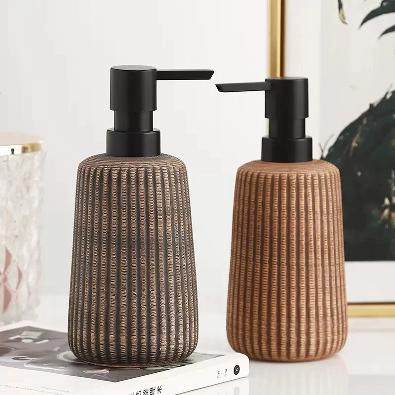 Ceramic Liquid Soap Dispensers 400ML Hand Wash Bottle Shower Gel Shampoo Bottles Bathroom Accessories