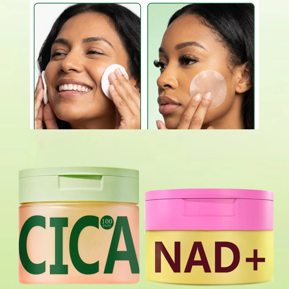 

Корейский набор для ухода за кожей: 100 пилинг-дисков с центеллой азиатской и антивозрастной крем с NAD+, для омоложения и повышения эластичности кожи