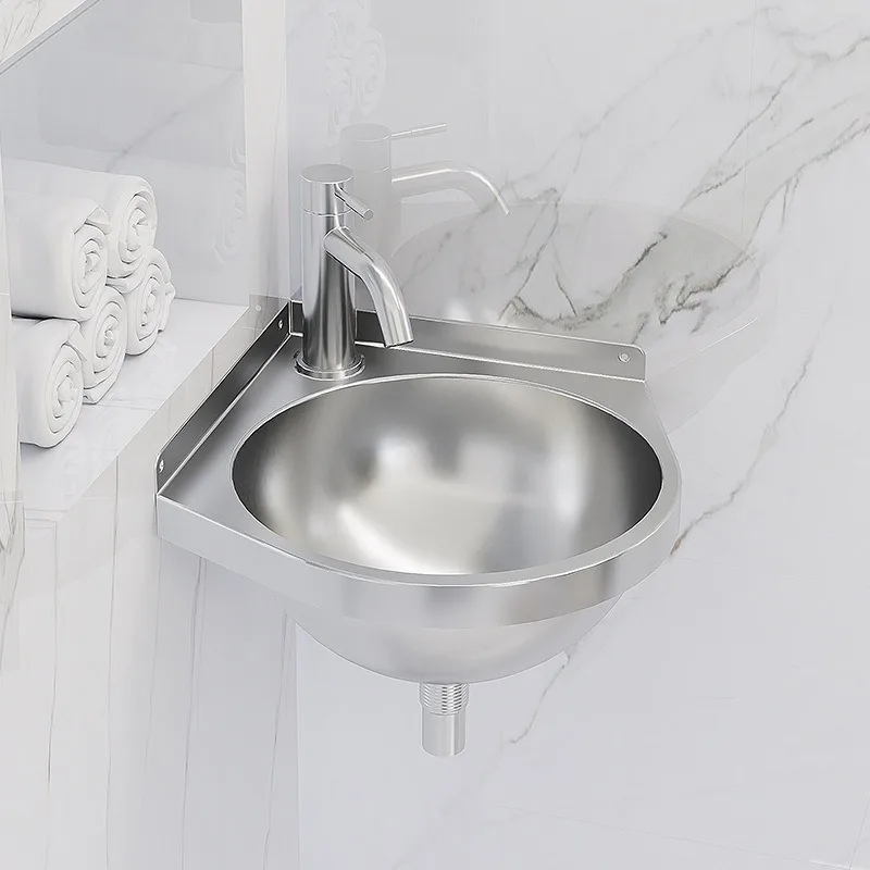 

Треугольный умывальник из нержавеющей стали 304, небольшой бытовой умывальник, мини-мобильный унитаз для автофургона