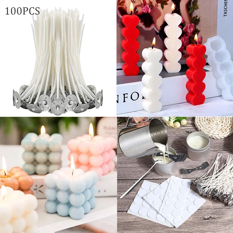 9/15/20CM 100Pcs Candle Wick Paraffin Wax Candle Wick Butter Wick DIY Candle Making Supplies