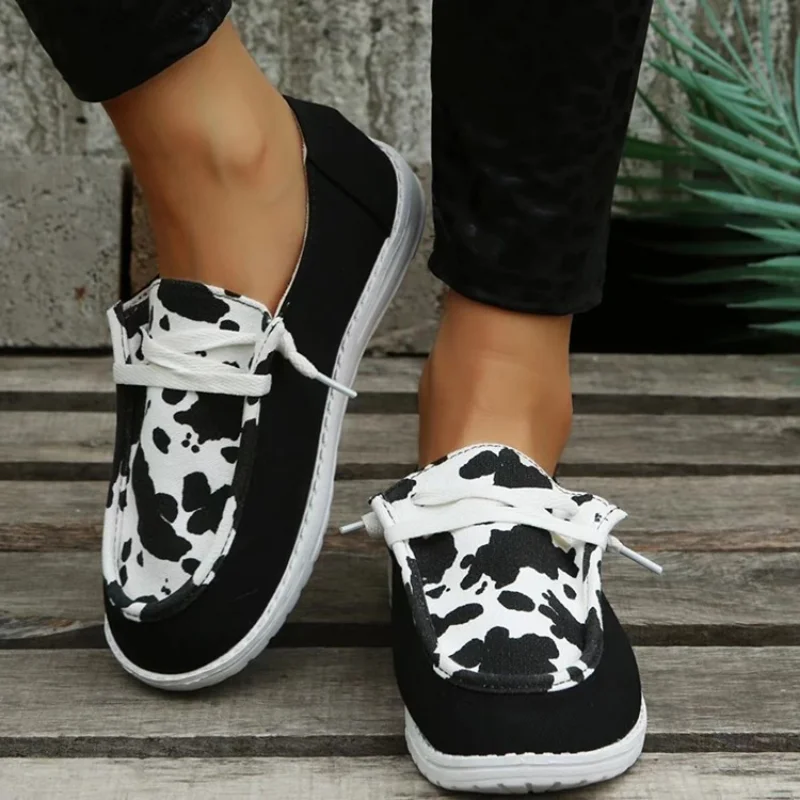 Shoes for Women 2023 Leopard Print Women's Vulcanize Shoes Summer Round Head Women's Casual Shoes New Light Classic Sneakers