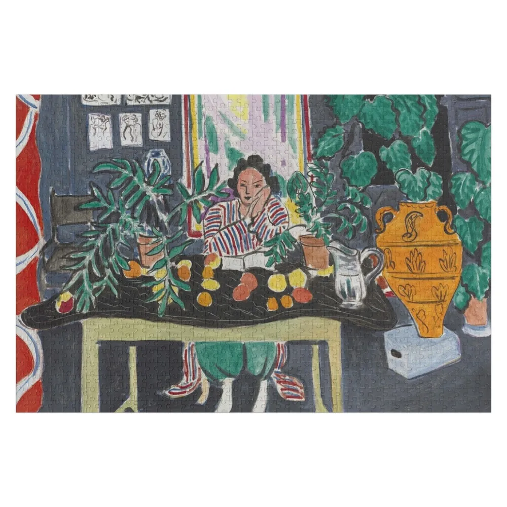 

Деревянный пазл-головоломка для взрослых с изображением интерьерного декора с этрусской вазой от Матисса - винтажное искусство, фото, индивидуальный дизайн, подарок