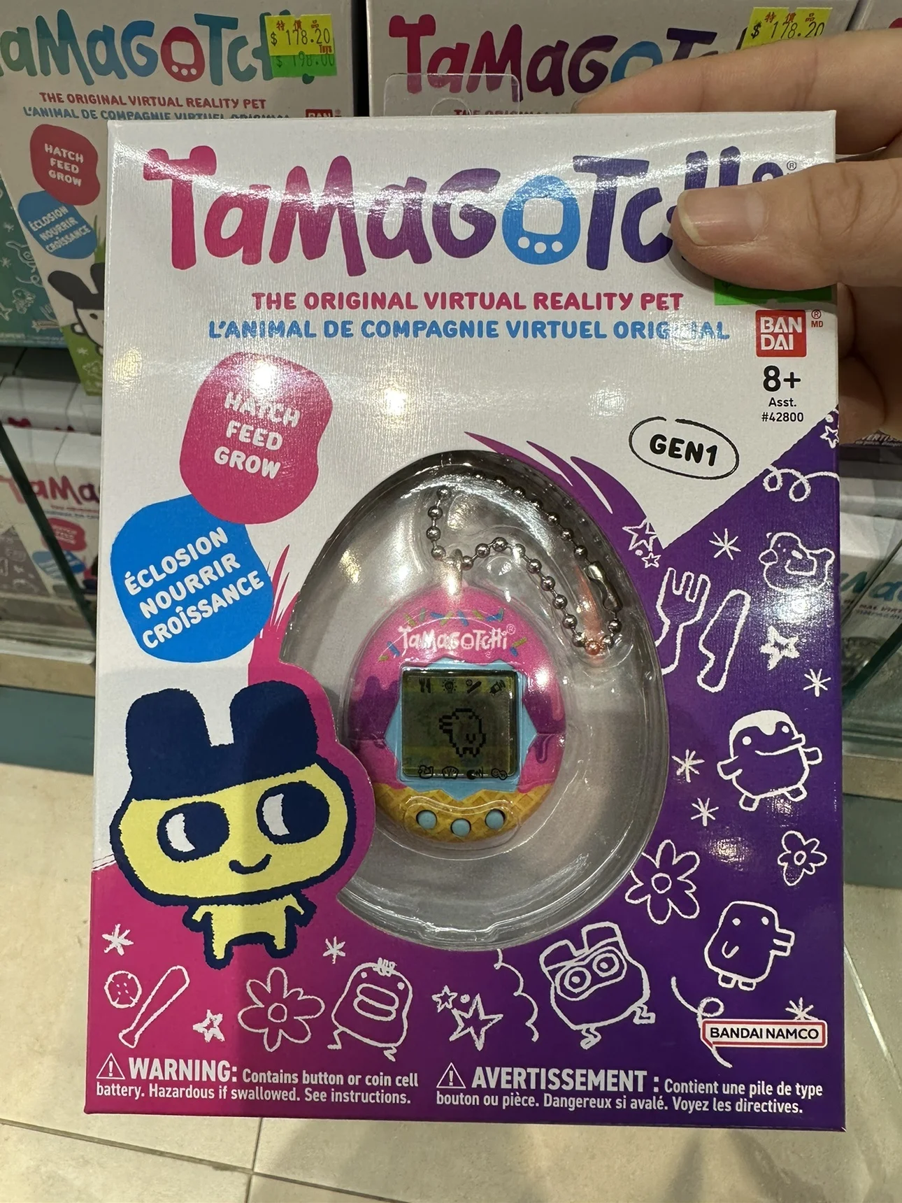 Bandai-Console de jeu électronique d'origine Tamagotchi Pets Machine, Ganso, première génération, version anglaise, jouets authentiques, cadeaux