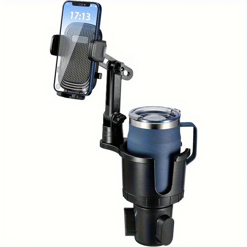 

Car Cup Phone Holder, Enhanced 2-In-1 Design with Adjustable Base, 360-Degree Rotation, Compatible with Iphone, Samsung, And All Smartphones