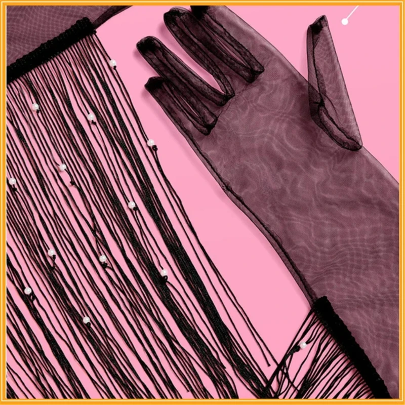 댄스 애호가와 무대 공연자를위한 독특한 술 장갑 메쉬 손 장갑