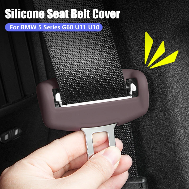 Silicone Car Seat Belt Buckle Clip Protector For BMW 5 Series G60 X1 X2 U10 U11 Car Front Rear Seat Belt Cover Auto Accessories