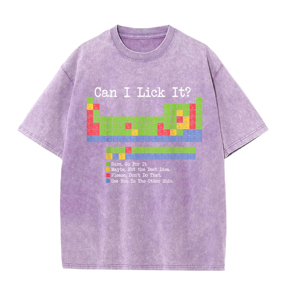 ¿Puedo lamerlo? Camiseta para profesores de ciencias con el periódico de los elementos, ropa de hombre, marca de lujo, diseño con motivos de gatos, ideal para combinar en capas en verano.