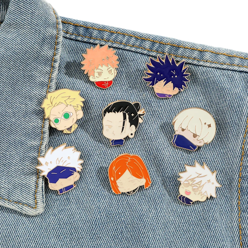 1-100pcs/Set Anime Jujutsu Kaisen Collection Enamel Pins Custom Cartoon Character Brooch Lapel Badge Cute Jewelry Gift for Fans