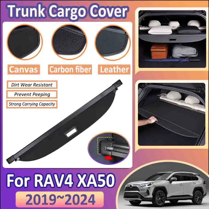 

Car Trunk Curtain For Toyota RAV4 XA50 2019~2024 2023 2022 2021 Luggage Storage Partition Protective Cover Interior Accesories