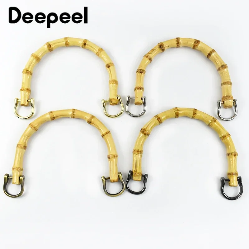 2/4Pcs Deepeel 12cm Natural Bamboo Bag Handles for Women Handbag Handle Purse Frame DIY Handmade Making Bags Replace Accessories