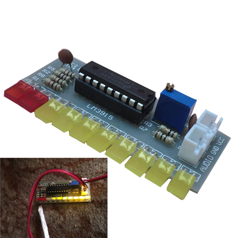 FUFU 5X LM3915 Indicatore di livello audio Kit fai da te 10 Led Sound Analizzatore di spettro audio Kit indicatore di livello Electoronics Saldatura