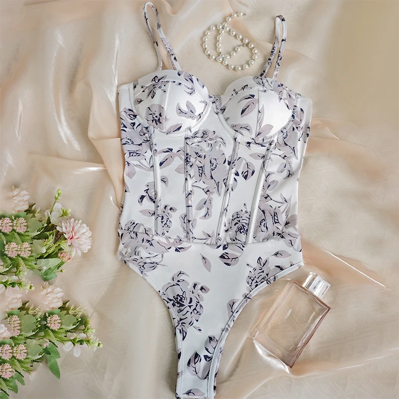 CHILLGIO Gedruckt Catsuit Frauen Bodycon Gestaltung Einstellbare Strappy Bodys Sexy Overalls Elegante Retro Streetwear Strampler Tops – Detail 14